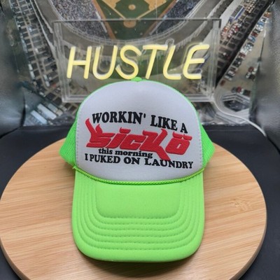 Ian Connor Sicko Born From Pain Working Like A Sicko Trucker Hat Neon Green