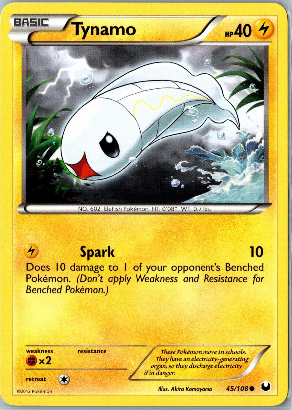 Pokemon Card - Tynamo Dark Explorers 45/108 Common - Mid Era