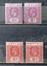 CEYLAN 1912-13- lot 4 timbres  neufs et oblitérés   Y&T # 180- 181