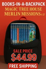 Books-in a-Backpack Magic Tree House Merlin Missions 1-27 Special Sale $44.99
