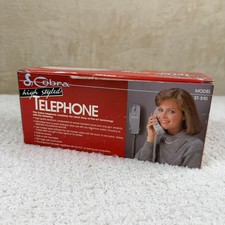 Vintage NIB Cobra ST-510 High Styled Corded Telephone Beige Tone Pulse Dialing