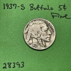 1937-S Buffalo 🦬 Indian Head Nickel 5c Fine  US Coin