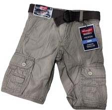 Wrangler Originals Boys Tan Cargo Shorts NEW Adjustable Waistband Size 7