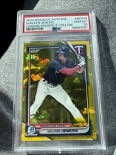 2024 Bowman, Sapphire, Walker, Jenkins chrome prospect yellow gem, mint 10 