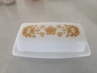 Vtg 1970s Pyrex Butter Dish with Lid Butterfly Gold  EXCELLENT CONDITION