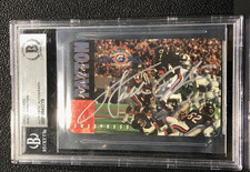 1995 WALTER PAYTON, AUTO, CALLING CARD, SILVER INK, GRADED BGS, BEARS, NFL HOF