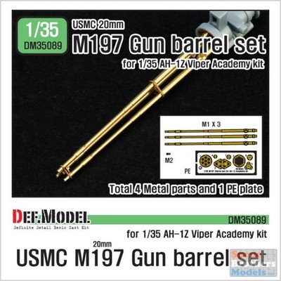 DEFDM35089 1:35 DEF Model AH-1Z Viper M197 20mm Gun Barrel Set (ACA kit)
