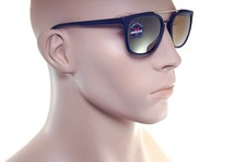 VUARNET CABLE CAR 1604 0001 Herren Doppelsteg Sonnenbrille MATT SCHWARZ GOLD GEFLASHT