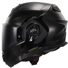 LS2 Klapphelm Advant X Solid Schwarz Glanz FF901 Motorradhelm + dunkles Visier