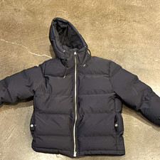 H&M Mens Black Hooded Puffer Jacket Full Zip ...
