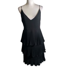 Lisa & Lucy Flapper Tiered Dress Women's Small Black Layered Adjustable Straps