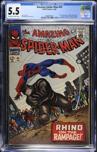 Amazing Spider-Man #43 (1966) 2nd Appearance Rhino + 1st Full Mary Jane CGC 5.5
