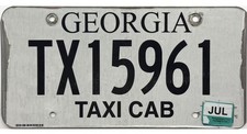 *BARGAIN BIN*  2020s Georgia TAXI CAB License Plate #TX 15971