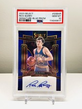 Rick Barry /49 PSA 10 GEM MINT 2023-24 Panini Select Signatures Blue Prizm AUTO