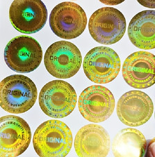 Tamper Proof Security Sticker Labels Seal Original Gold Circle Large UK