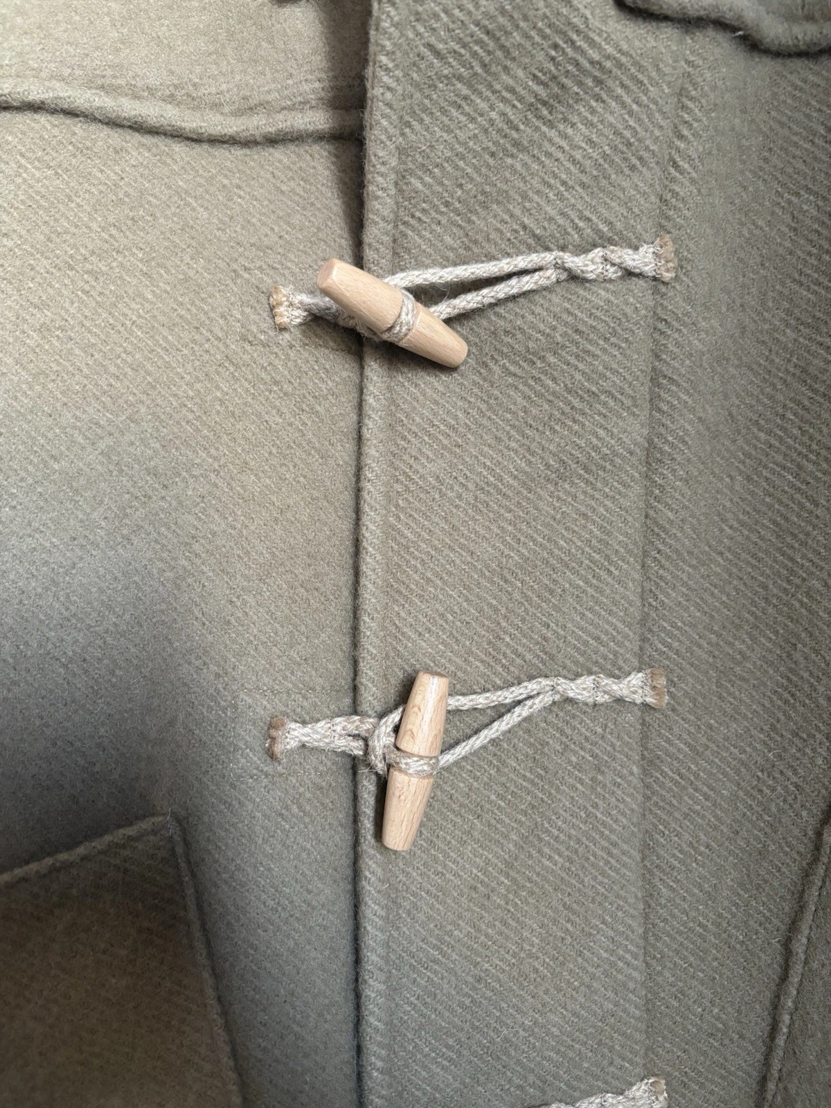 HebTroCo Chopped Duffle Coat Camel English Wool Toggle Short Field Coat L - product detail image 5