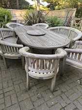 Lindsey Teak Garden Furniture Set 4 Chairs 2 Bench and Table Collection Only