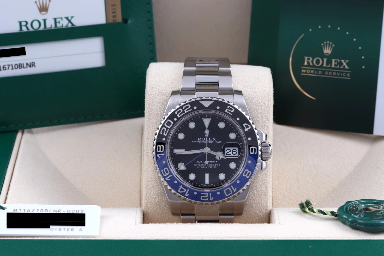 Rolex GMT-Master II CPO Batman Oyster Box/Papers/Card 116710BLNR 2016