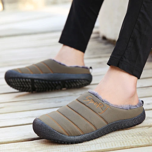 Winter Cotton Slippers Waterproof Plush Lining Warm Men Women Slippers Outdoor- - Picture 45 of 65