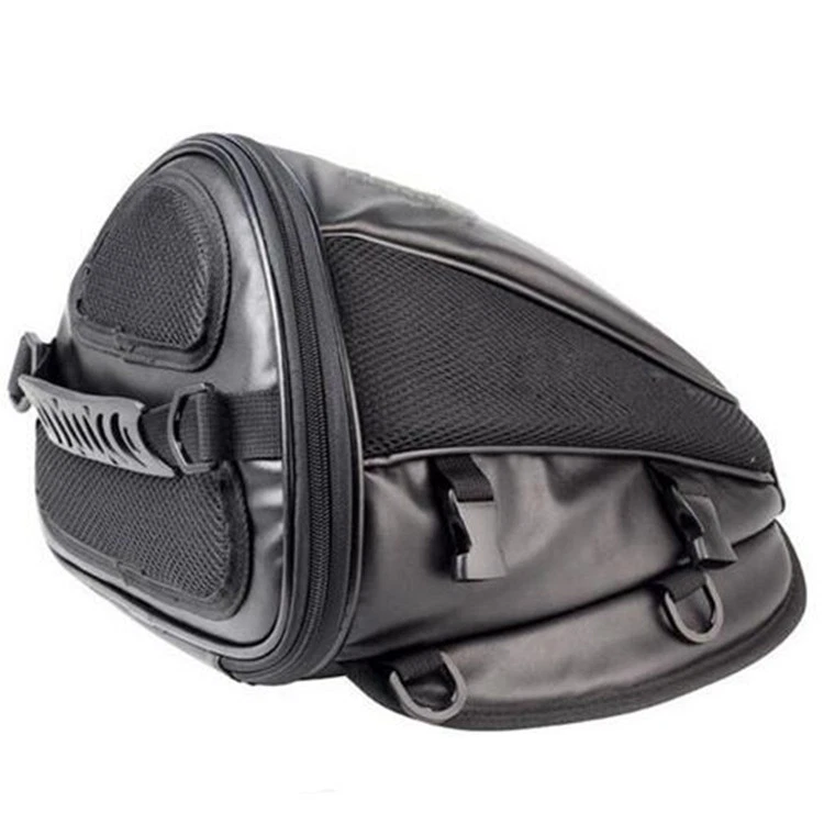 Motorcycle Sport Tail Back Bag Seat Carry Bag Luggage Saddlebag Waterproof Black - Image 4 of 4