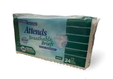 Attends Breathable Briefs BRBX20 Vintage Adult Diapers -24 Pack Sealed Size M