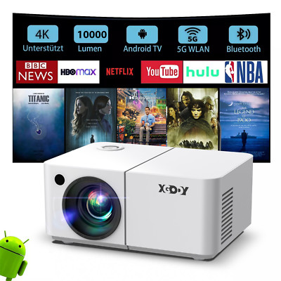Smart Beamer 4K UHD Android TV USB WLAN 10000 Lumen Heimkino Mini Projektor HDMI