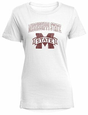NCAA Mississippi State Bulldogs Perfect Women's Crewneck Tee, White, X-Large