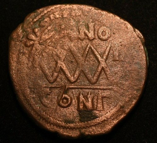 RARE BYZANTINE OVERSTRIKE XXX YEARS DUPONDIUS COIN - GOOD CONDITION - Picture 2 of 2