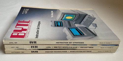 Lot 3 Byte Magazine 1987 April July September Apple Mac vtg tech ads - Picture 3 of 6