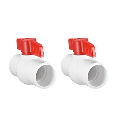 UXCELL 2Pcs 40mm PVC Ball Valve for Water Supply Pipe Slip Connection