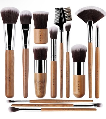13 Piece Bamboo Makeup Brush Set - Vegan & Cruelty Free