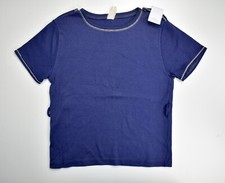 Vintage Unbranded ILGWU Solid Blue Cotton Short Sleeve Shirt Child's Size: 8