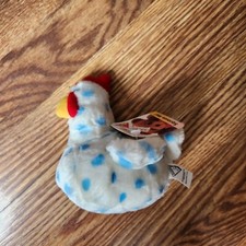 Vintage Dakin Chicken Bird Plush Blue Spotted Rooster Farm Animal w/tag
