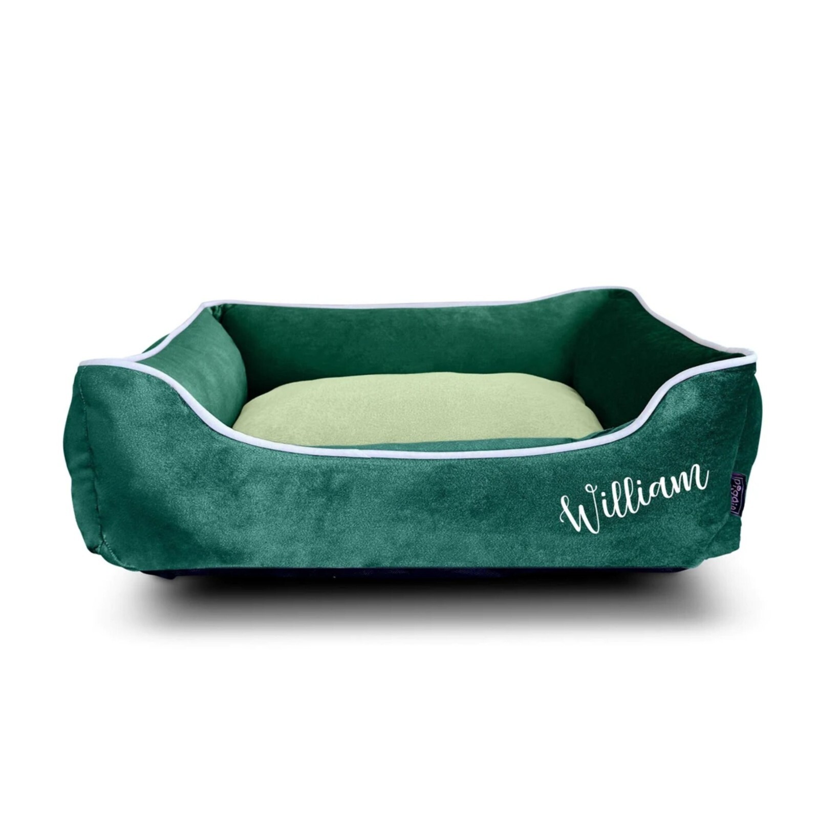Cama personalizada de terciopelo verde esmeralda de lujo para perro - lavado a máquina - para perro pequeño/mediano