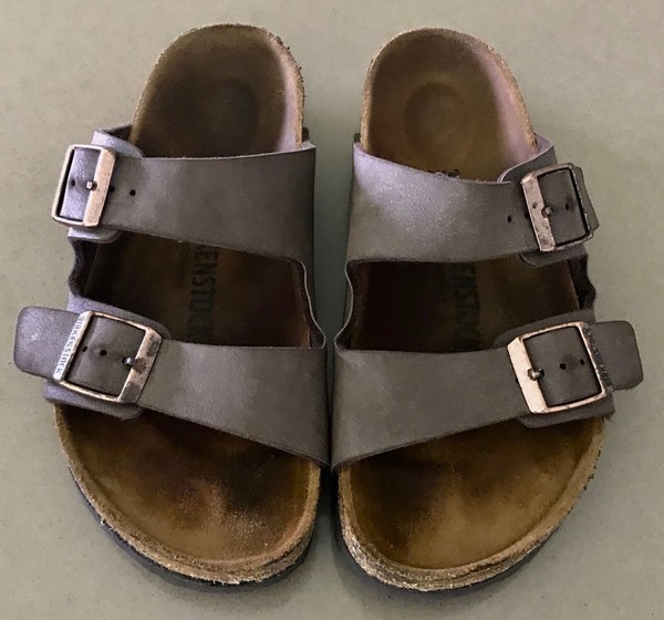 Birkenstock Arizona Sandals Size 36 (L5) Brown Leather Adjustable Buckles Unisex