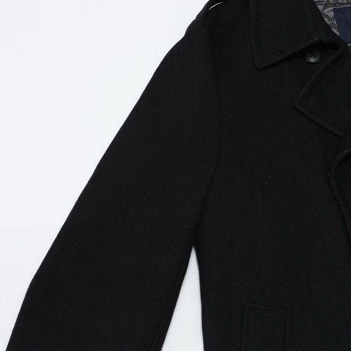 Burberry London Wool Black Double Breasted Coat Vintage - Picture 20 of 24