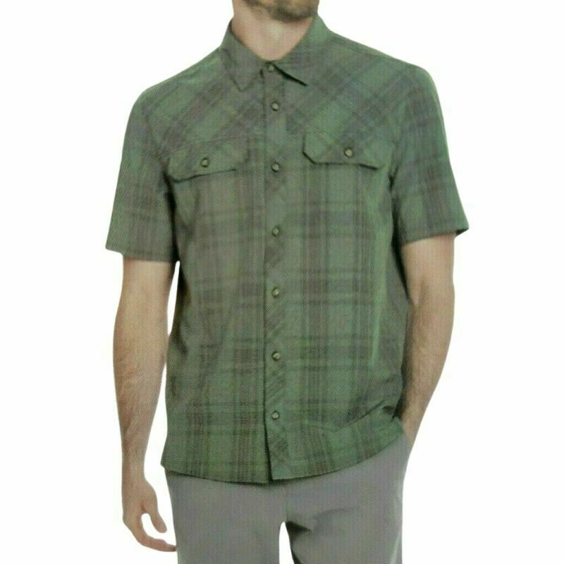 Gerry Short Sleeve Woven Tech Shirt Stretch,Olive,M]