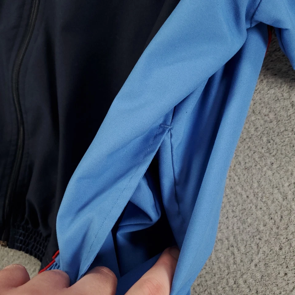 Chaqueta deportiva Ivy Crew para hombre XL azul cremallera completa cintura elástica forrada bloques de colores Foto 4 de 4