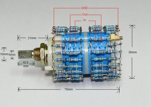24 Schritte Dämpfer Lautstärkeregelung Topf Log Stereo - Bild 14 von 15