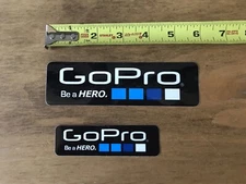2 Go Pro Be A Hero Sticker/Decal Outdoor Camera Hike Approx 6”& 4” Authentic
