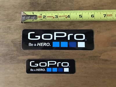 2 Go Pro Be A Hero Sticker/Decal Outdoor Camera Hike Approx 6 & 4  Authentic