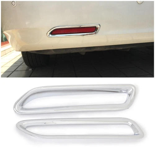 Rear Fog Light Lamp Frame Cover Trim For 2011-2020 Toyota Sienna ABS Chrome 2pcs - Picture 1 of 7