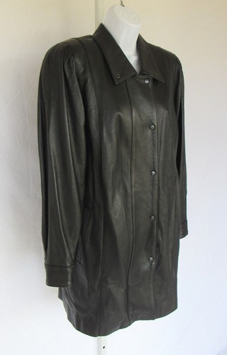 RIVOLI CAPPOTTO DONNA PELLE DI VITELLO ITALIANO NERO TAGLIA 9 PROBABILMENTE MAI INDOSSATO!!! - Foto 9 di 11