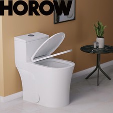 Elongated One Piece Toilet W/Comfort Seat ADA Height 17.3" Dual Flush 1-1.28 GPF