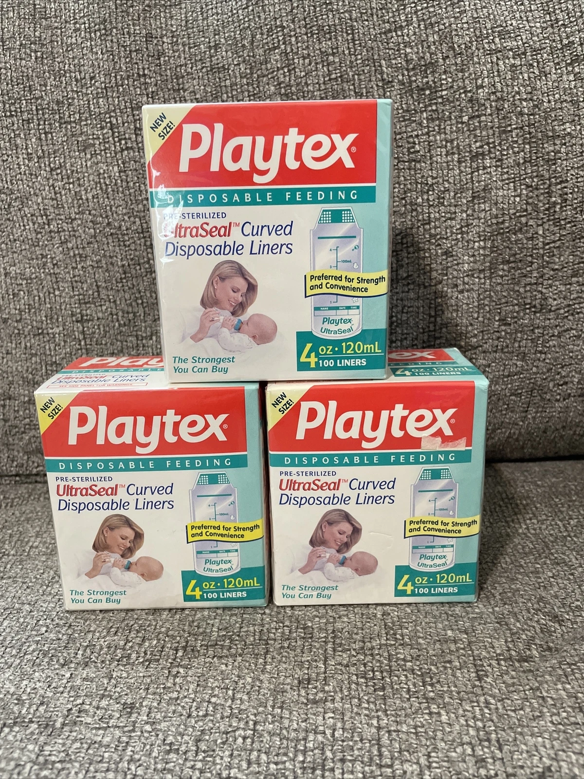 Playtex ULTRASEAL Disposable Baby Bottle Liners 4oz - 100Pcs per Box - Pack of 3