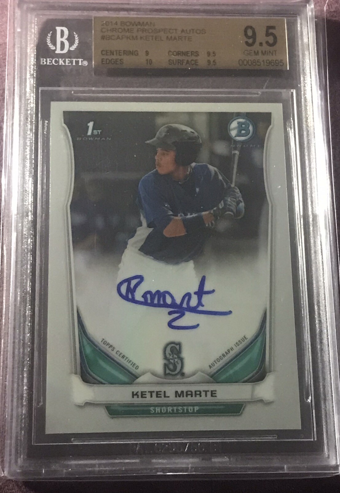 2014 Bowman Chrome Prospect Rookie Auto BGS 9.5  KETEL MARTE