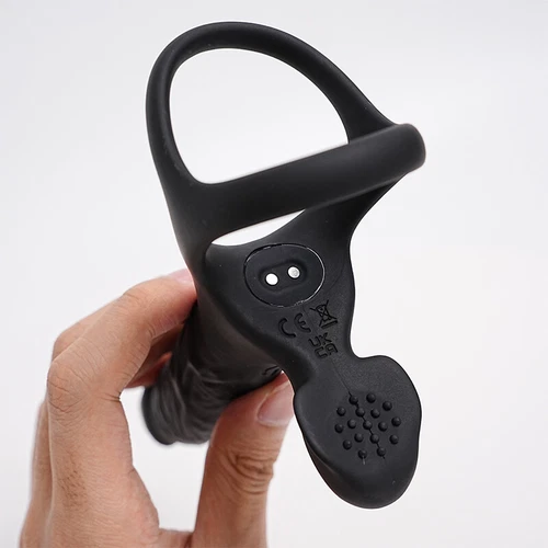 Double Penetration Anal Plug Dildo Vibrator Strap on Penis Cock Ring Men Sex Toy - Picture 16 of 19