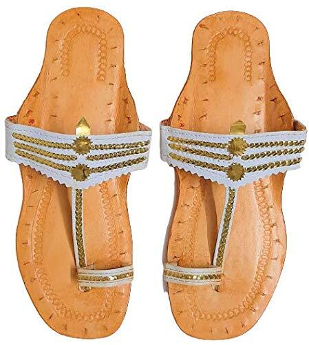 Women's Kolhapuri Leather Chappal Flats Indian ethnic US size 6-11 HT9-13 - Picture 23 of 38
