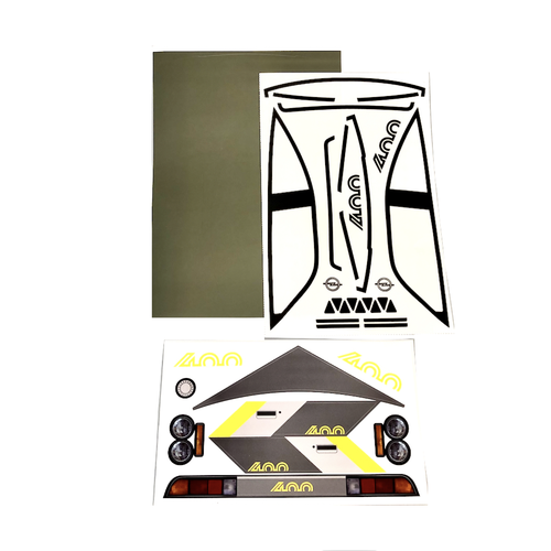 RC Car Karosserie 1:10 unlackiert Opel Manta B 400 Dekor Spiegel Scheibenwischer - Bild 9 von 12