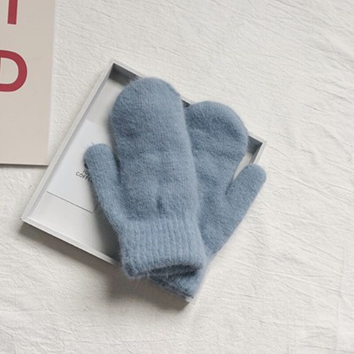 Gants femme couleur unie imitation fourrure lapin gants mitaines gants fourrure chauds. - Photo 6/24